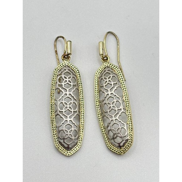 Kendra Scott Gold Filigree Drop Earrings - Picture 1 of 7